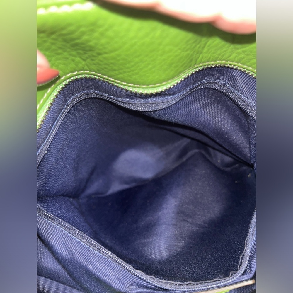 Coach Lime Green Leather Hamilton Shoulder Bag Interior Dark Blue F13083 - Picture 14 of 16